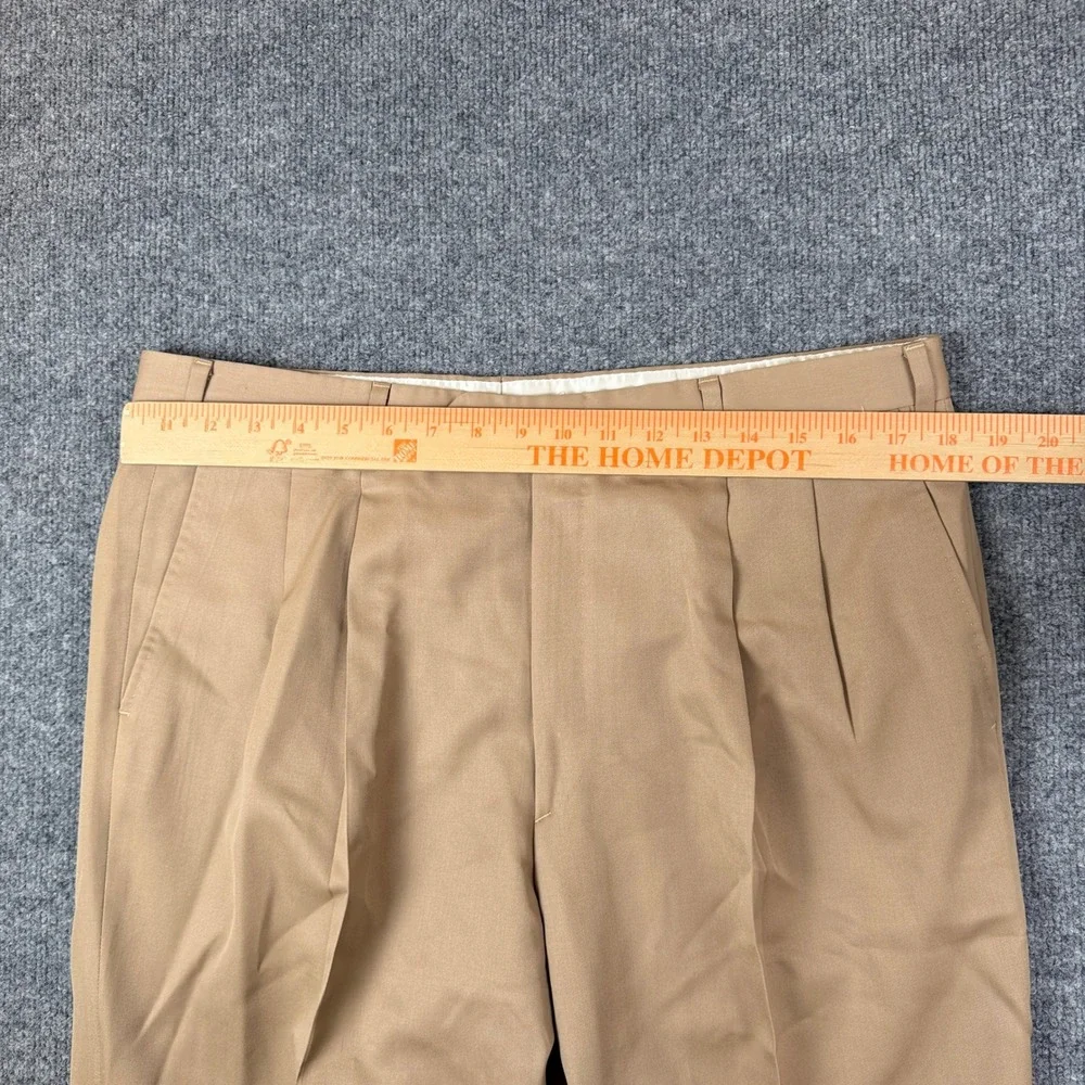 Brioni Pants Mens 36x32 Brown Pleated Cuffed 100% Wool Trousers Made in Italy